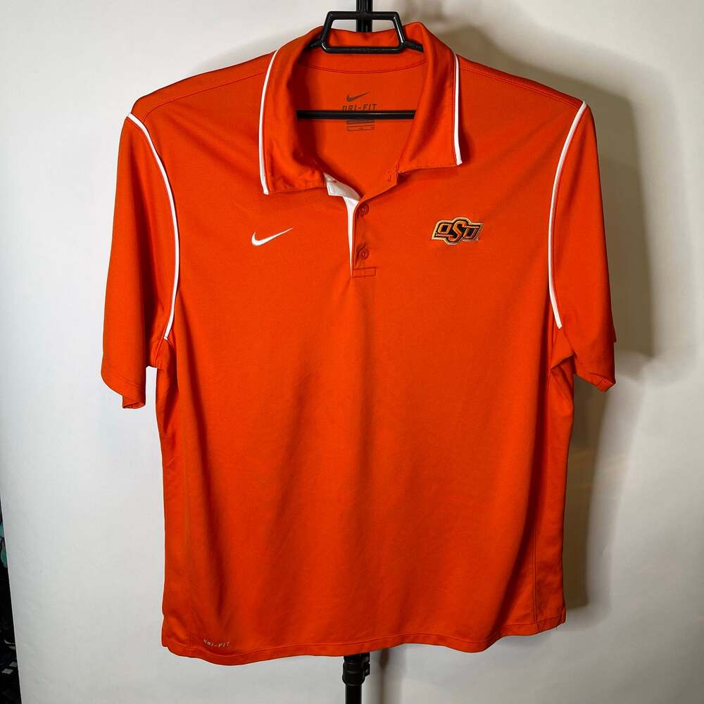 Nike Oklahoma State University Orange Polo Shirt Size XL Mens